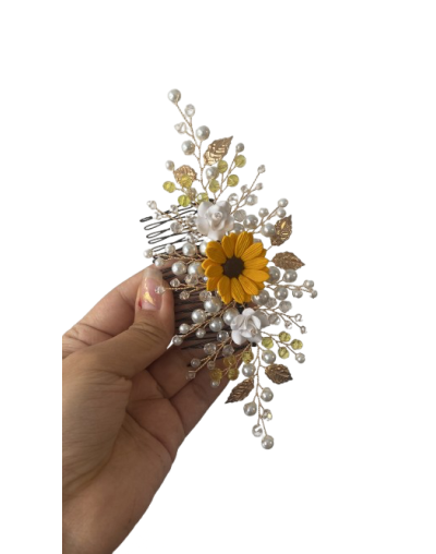 Peineta como el girasol al sol