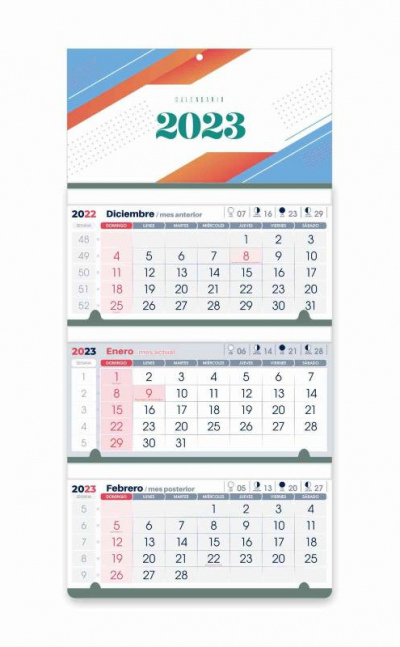 Calendario numérico de pared 2023
