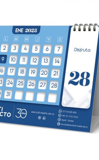 Calendario numérico de escritorio 2023
