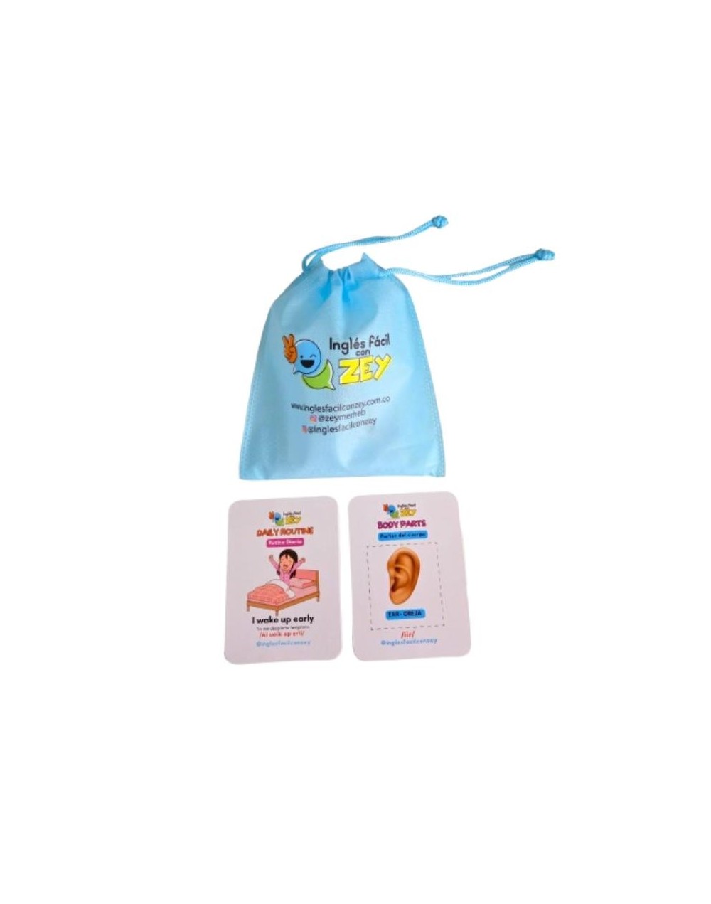 PARTES DEL CUERPO Y RUTINAS DIARIAS. FLASHCARDS EN INGLÉS Y ESPAÑOL X 24 IMÁGENES. INGLÉS FÁCIL CON ZEY.