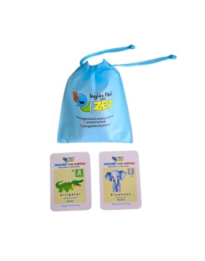 ANIMALES Y ABECEDARIO. FLASHCARDS O TARJETAS EN INGLÉS Y ESPAÑOL. 24 IMÁGENES