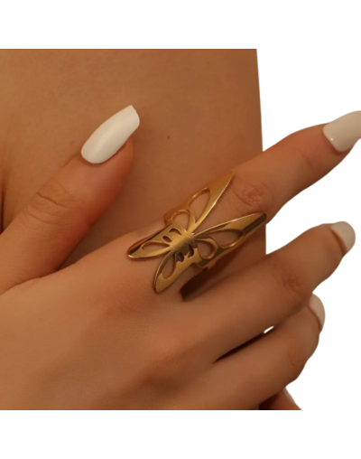 Anillo mariposa dorado