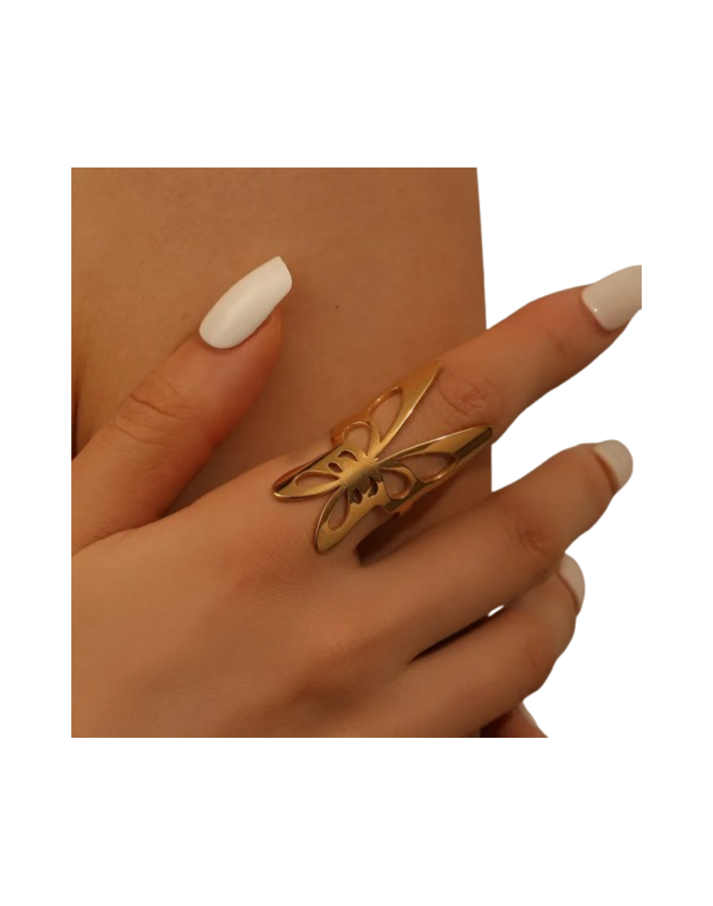 Anillo mariposa dorado