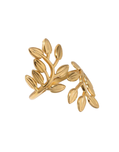 Anillo hoja dorado