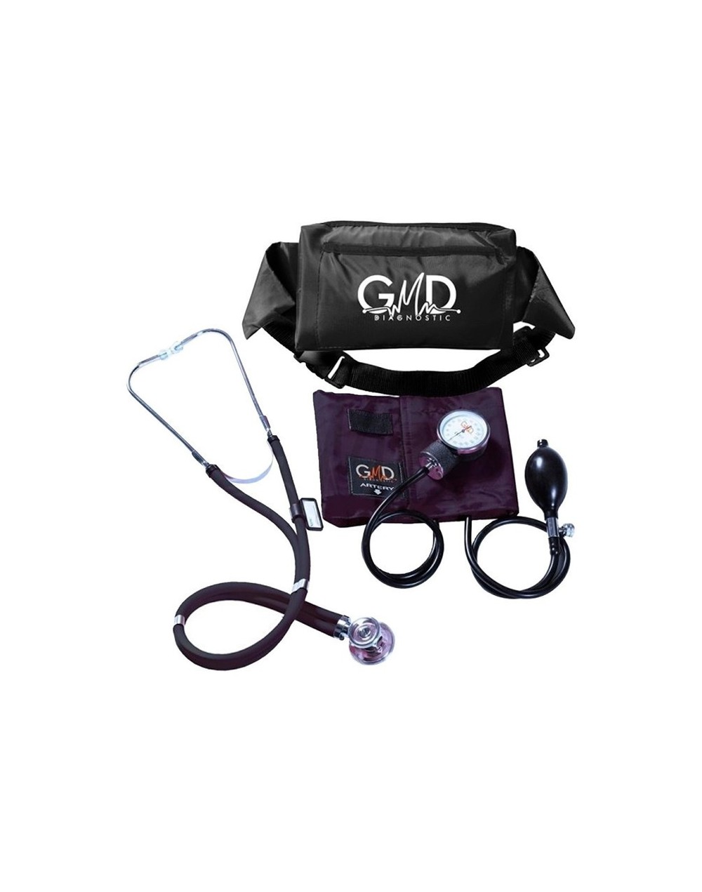 KIT DE TENSIÓMETRO Y FONENDOSCOPIO RAPPAPORT CON CANGURO NEGRO