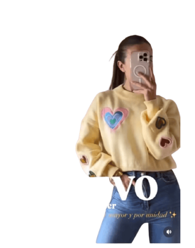 Saco corazón calado 