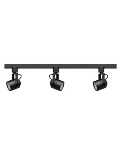 Riel 1 Metro Negro 3 Spot Led Luz Blanca