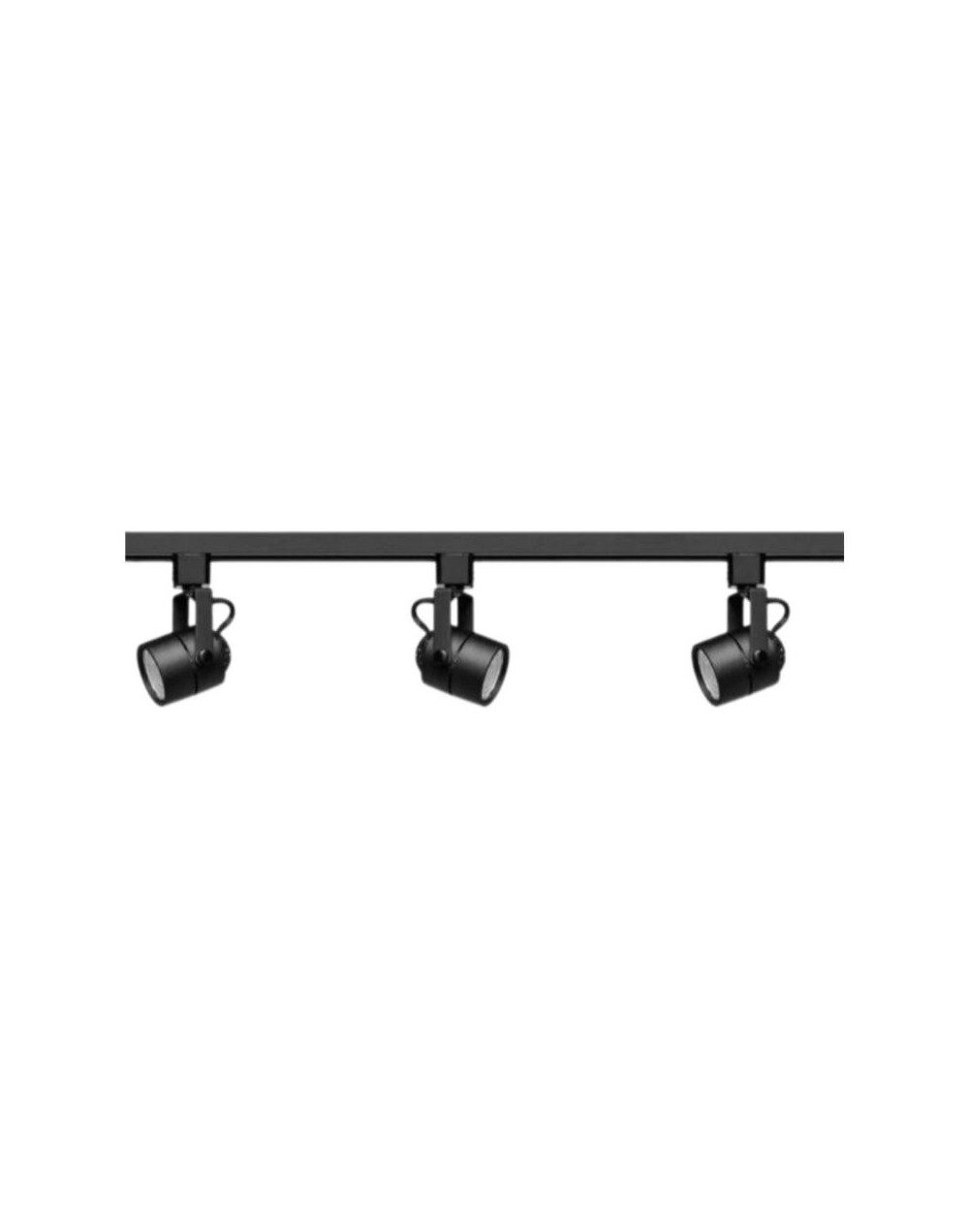Riel 1 Metro Negro 3 Spot Led Luz Blanca