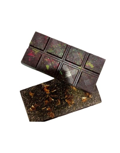 BARRA DE CHOCOLATE AL 55% CON NARANJA DESHIDRATADA Y ESPECIA OREGANO