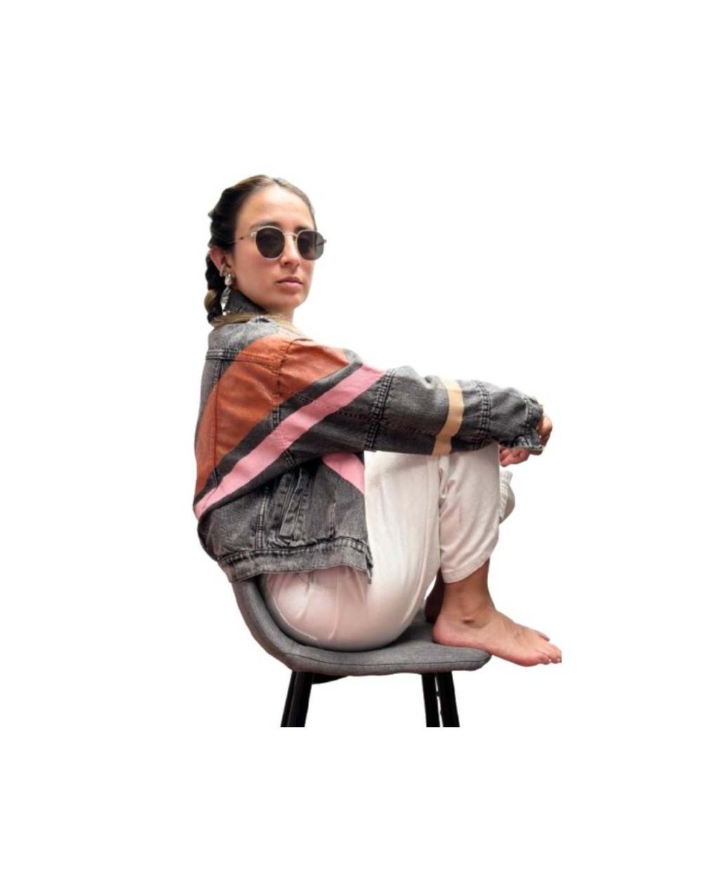 Chaqueta de jean pintada a mano