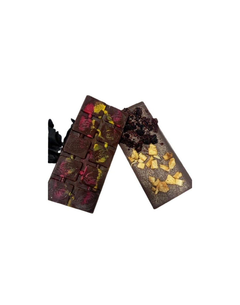 BARRA DE CHOCOLATE AL 55% CON MORA Y PIÑA DESHIDRATADA