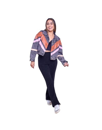 Chaqueta de jean pintada a mano