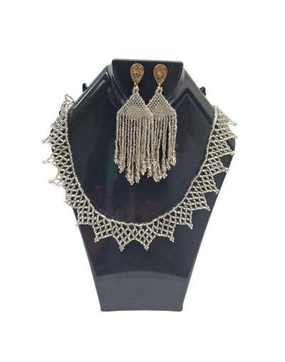 Collar +aretes mostacilla Encanto Etereo