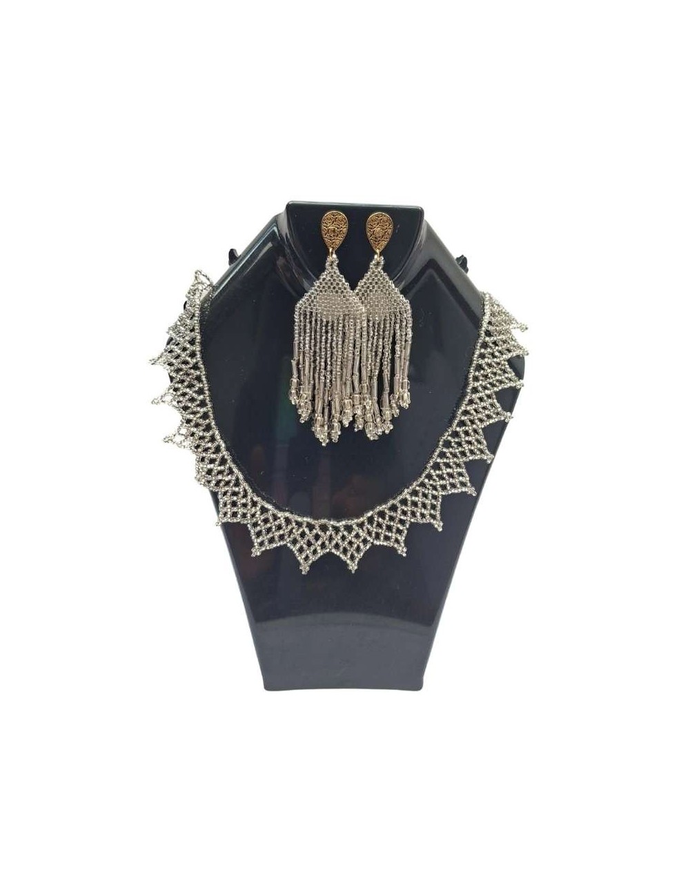 Collar +aretes mostacilla Encanto Etereo