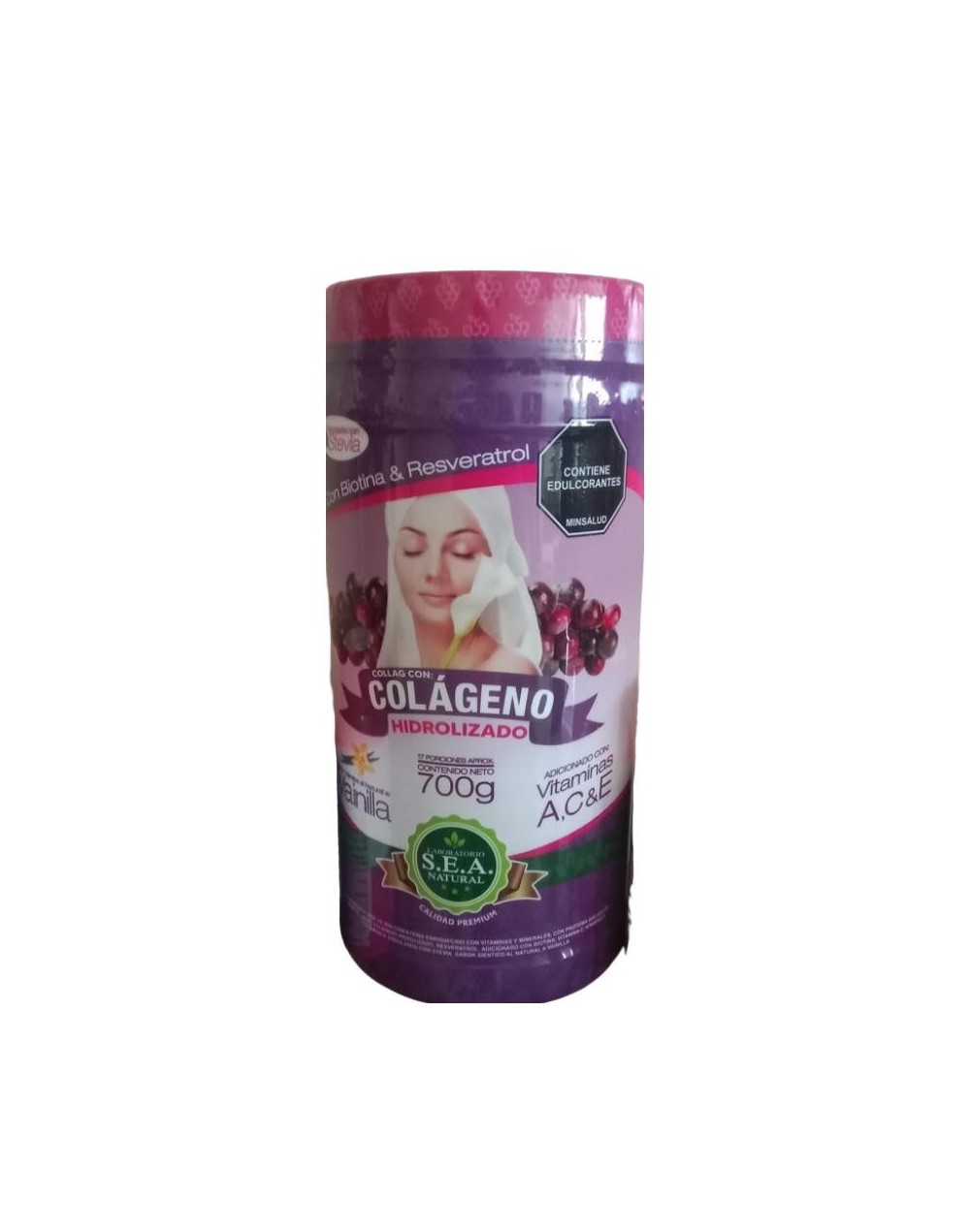 Colágeno Hidrolizado con Biotina y Resveratrol 700 Gramos  Nutripharma JR