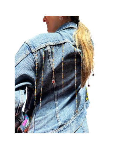 Chaqueta de jean pintada a mano