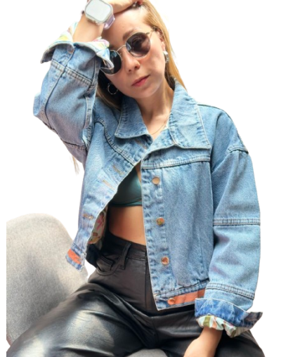 Chaqueta de jean pintada a mano