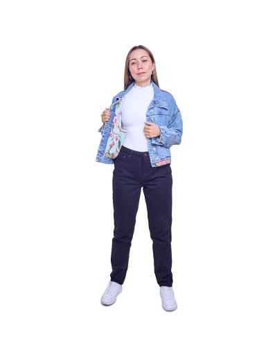 Chaqueta de jean pintada a mano