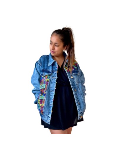 Chaqueta de jean pintada a mano