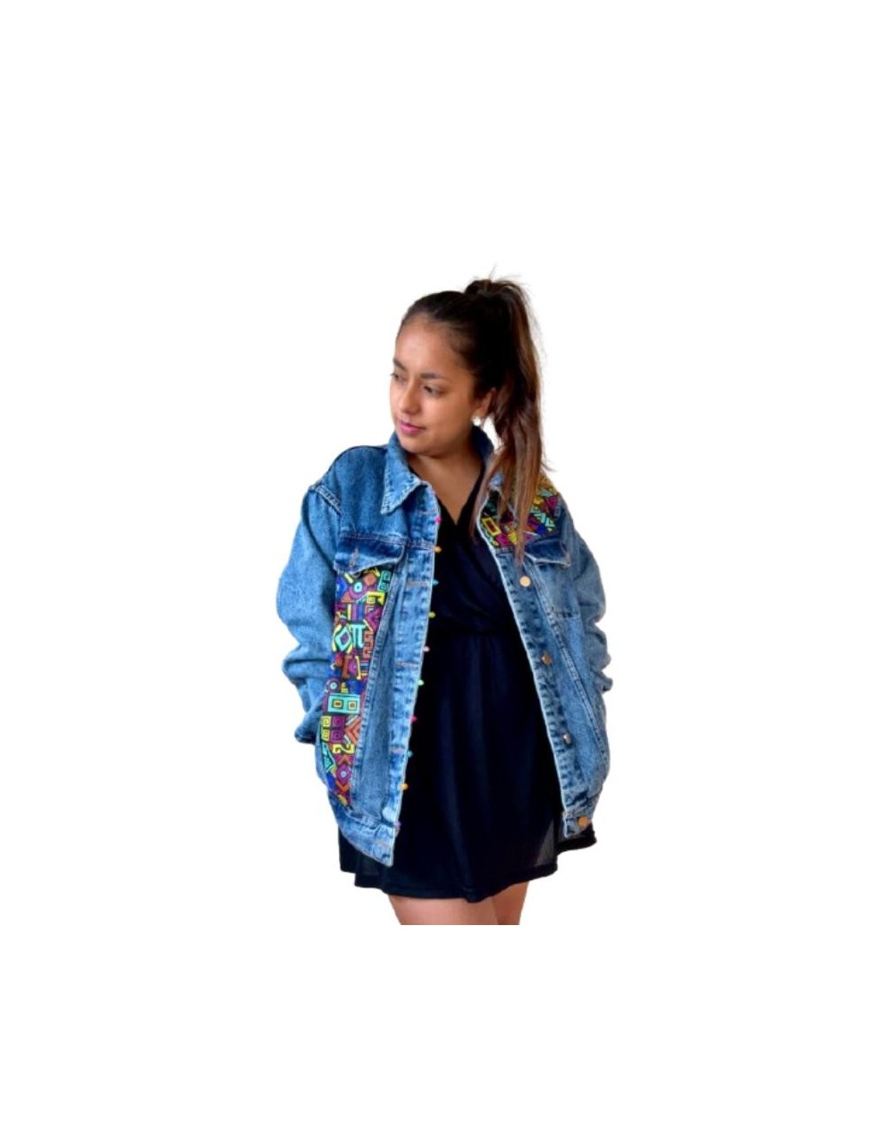 Chaqueta de jean pintada a mano
