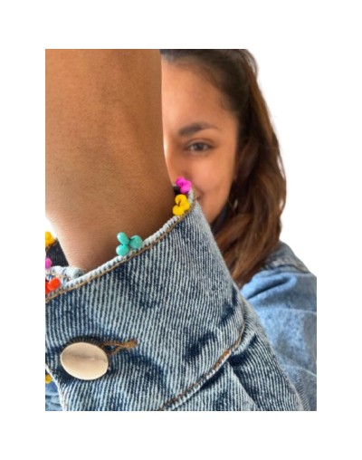 Chaqueta de jean pintada a mano