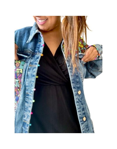 Chaqueta de jean pintada a mano