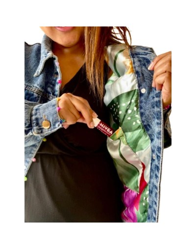 Chaqueta de jean pintada a mano