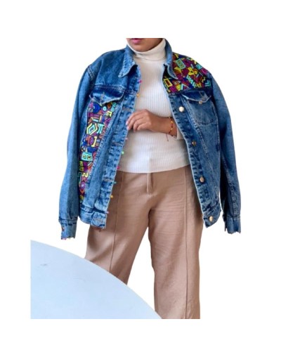 Chaqueta de jean pintada a mano