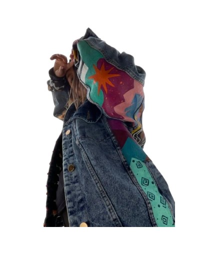 Chaqueta de jean pintada a mano