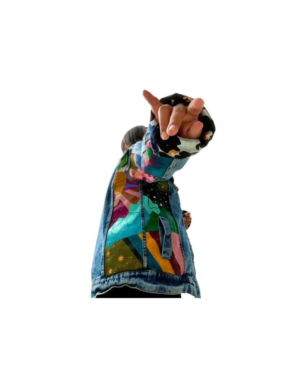 Chaqueta de jean pintada a mano