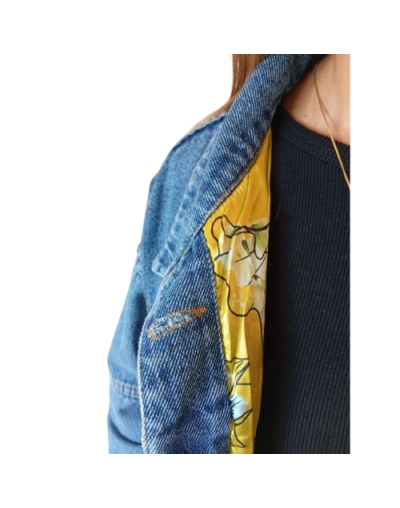 Chaqueta de jean pintada a mano