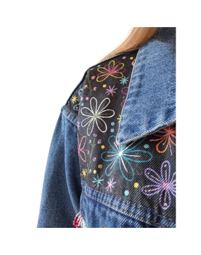 Chaqueta de jean pintada a mano