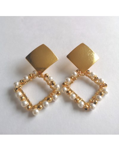 Aretes perla rombo