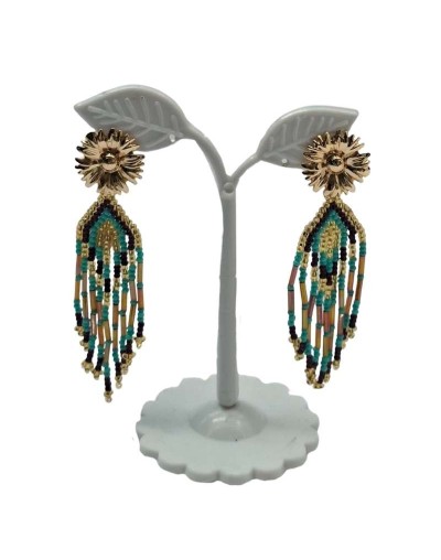 Aretes maxi mostacilla verde limon