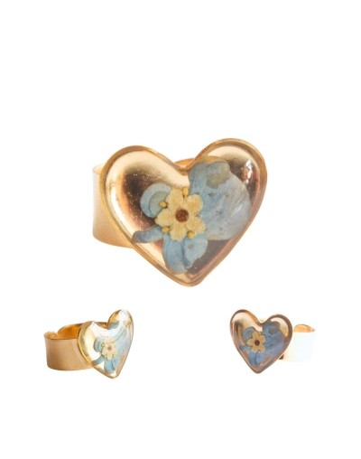 Anillos Corazón Medianos Flores