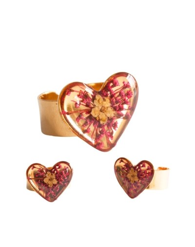Anillos Corazón Medianos Flores