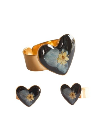 Anillos Corazón Medianos Flores