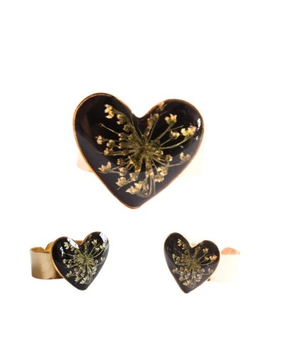 Anillos Corazón Medianos Flores
