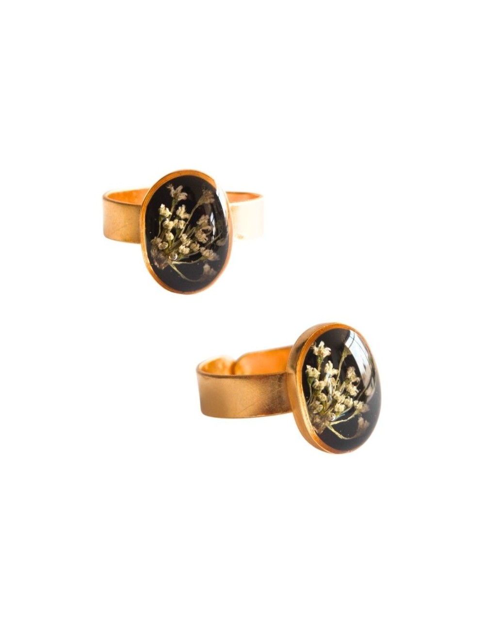 Anillo Mini Flores Ovalo