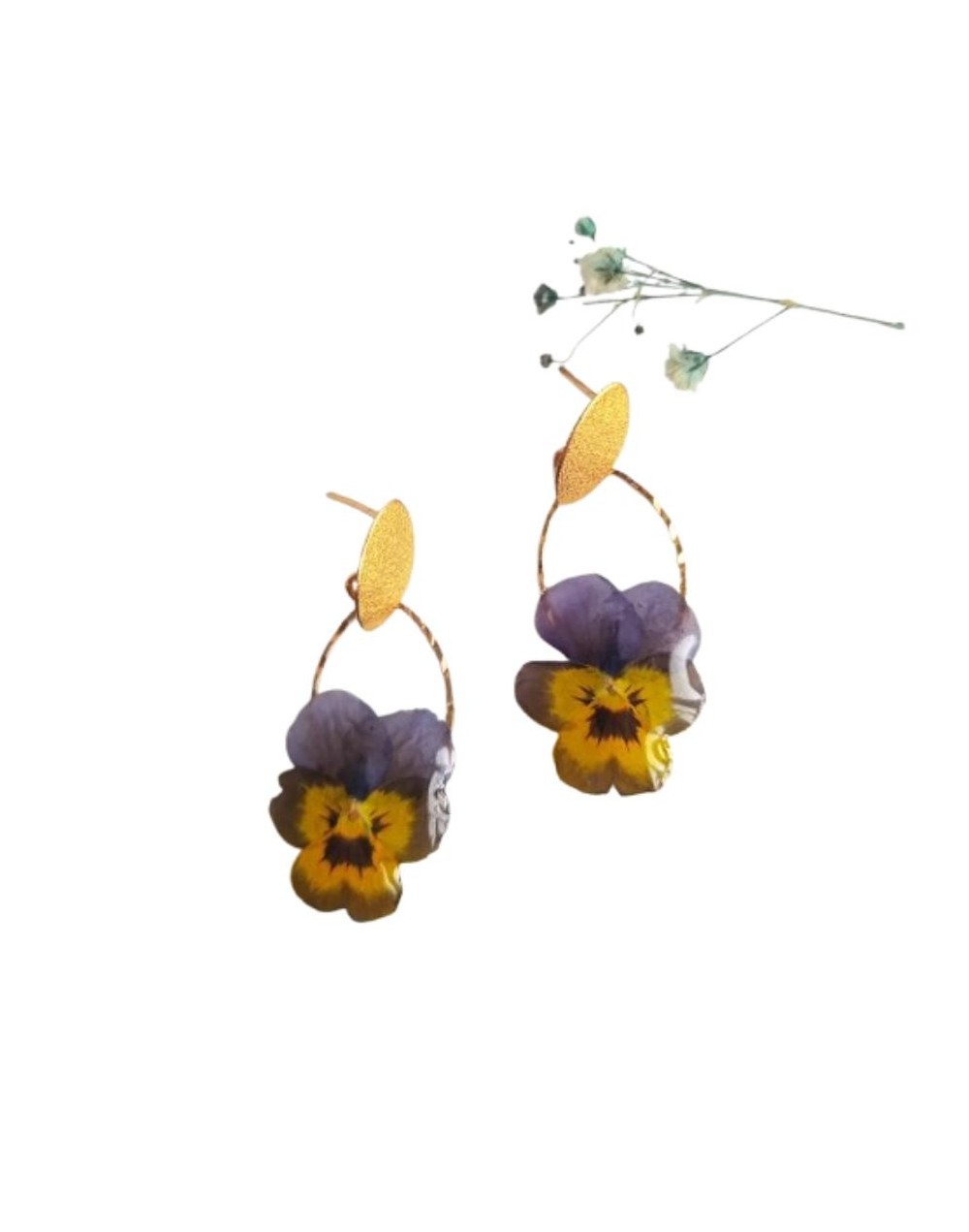 set de aretes flor de pensamientos