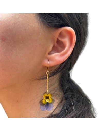set de aretes flor de pensamientos