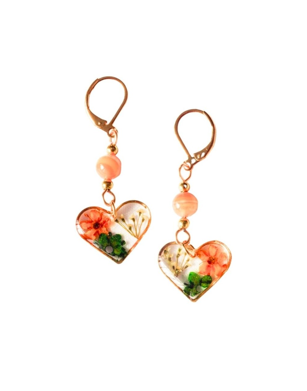 Aretes Corazón Flores