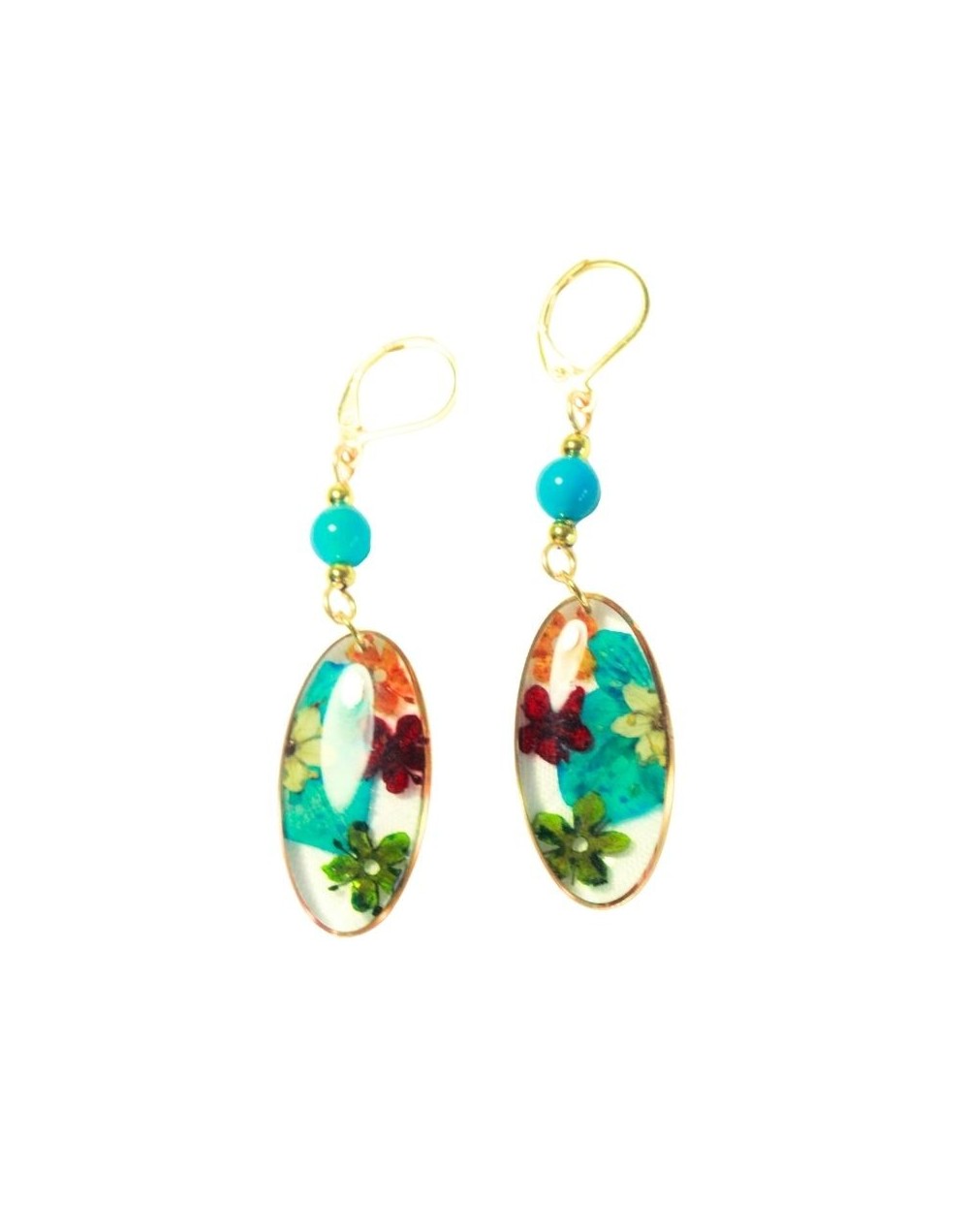 Aretes Ovalo Flores