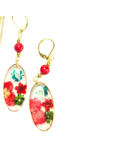Aretes Ovalo Flores