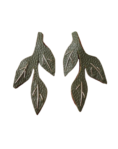 ARETES EN CUERO  RAMAS