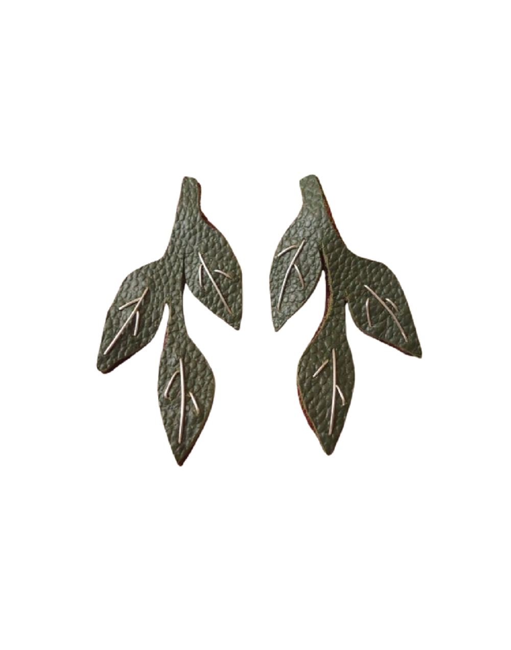 ARETES EN CUERO  RAMAS