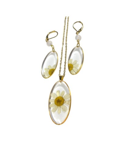 Collar Manzanilla con Aretes