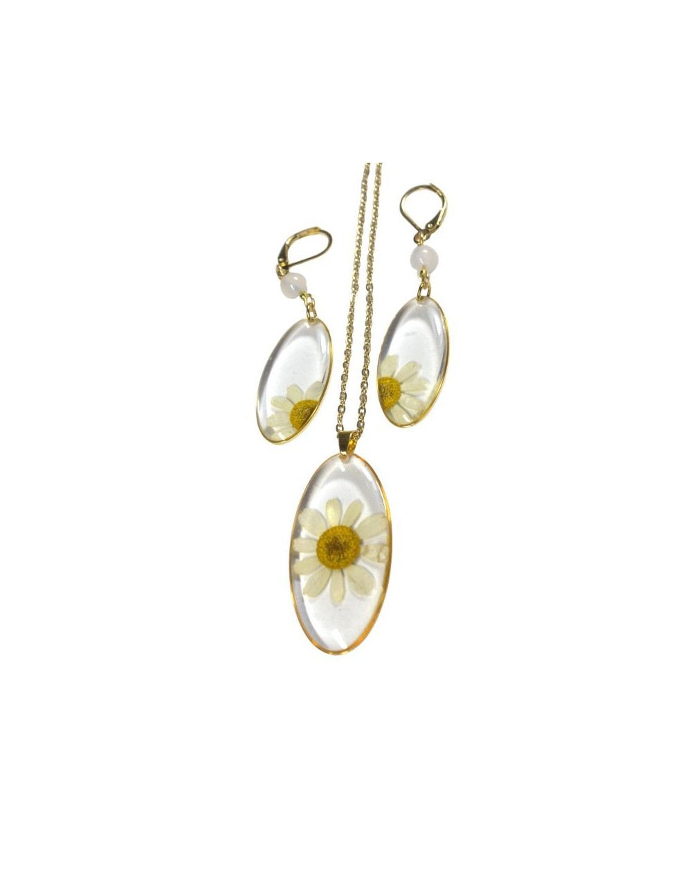 Collar Manzanilla con Aretes