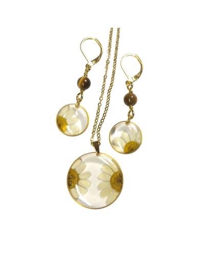 Collar Manzanilla con Aretes
