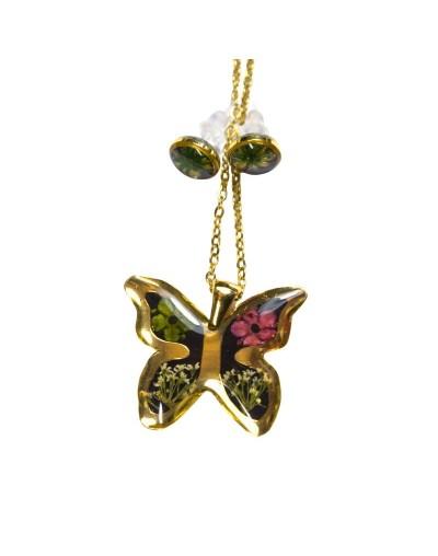 Collar Mariposa Corte con Topos